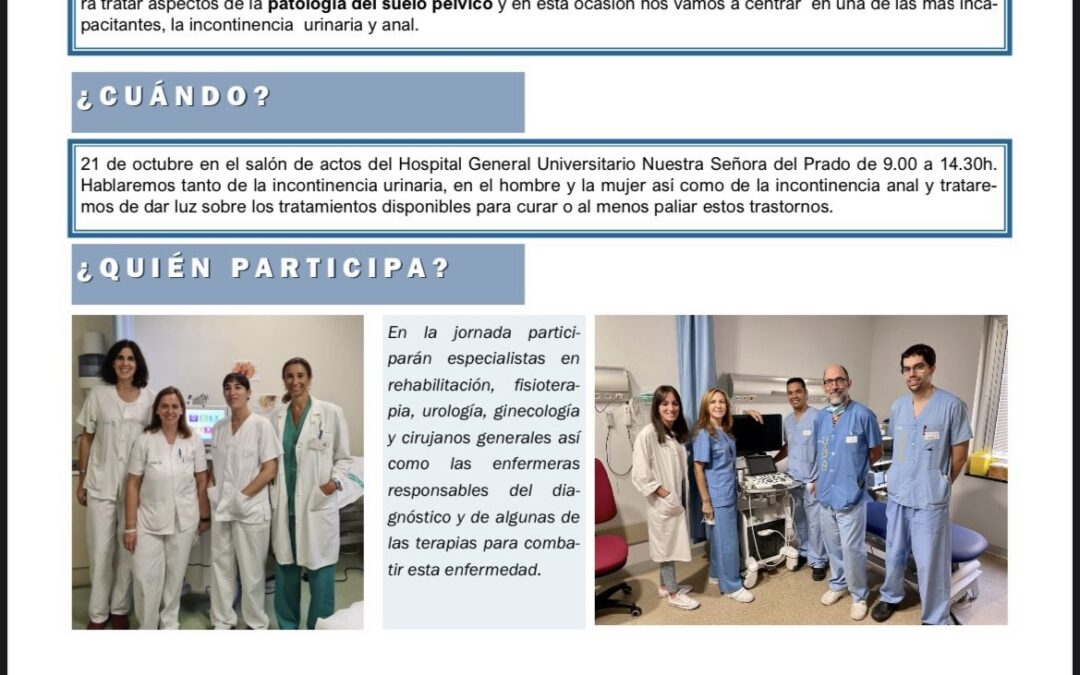 Jornada de Suelo Pélvico: La incontinencia. Patología tabú