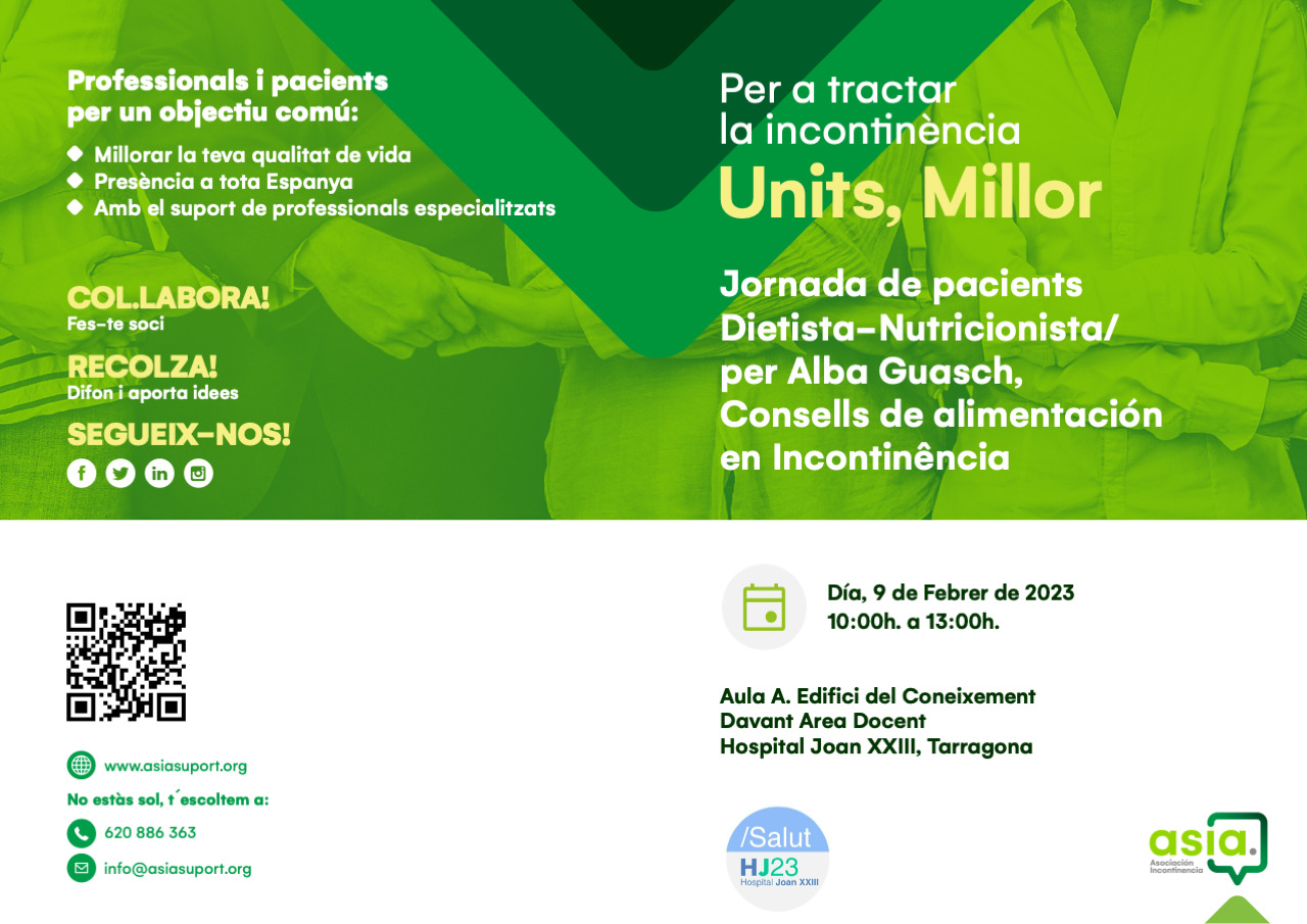 Jornada para pacientes en el Hospital Joan XXIII de Tarragona, junto al Dr. Feliu y la Dietista- Nutricionista Alba Guasch