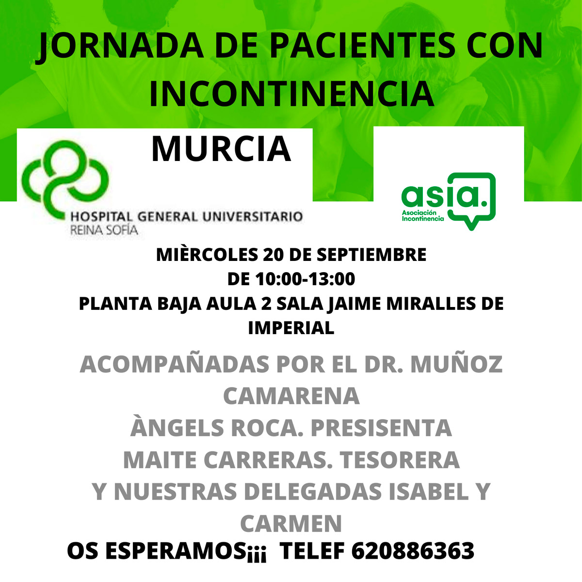 Jornada de pacientes con Incontinencia - Hospital General Universitario Reina Sofía de Murcia