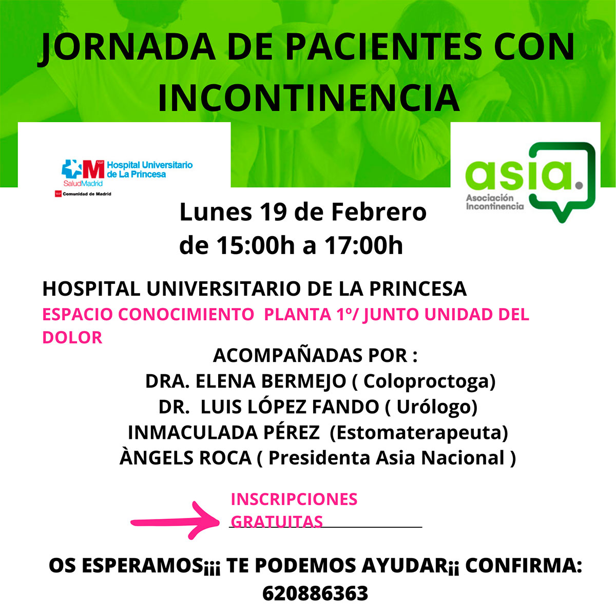 Jornada de pacientes con incontinencia - Hospital Universitario de la Princesa - Asia