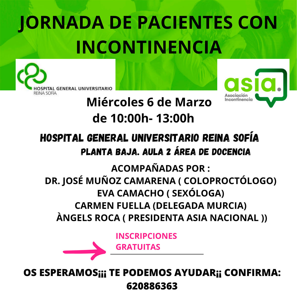 Jornada de pacientes con incontinencia - Hospital Reina Sofía Murcia